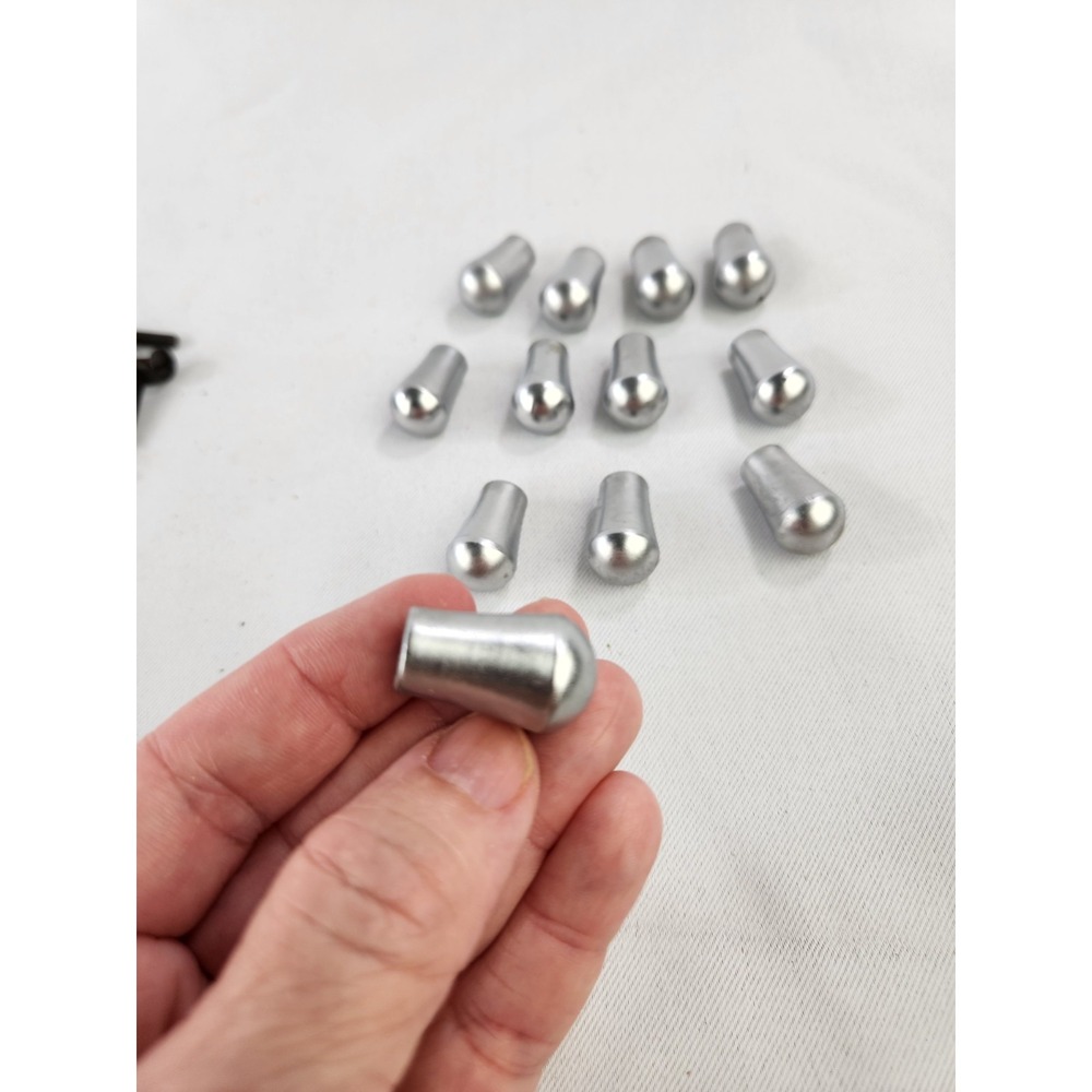 Lot of 10 Teardrop Shaped Silver Metal Drawer Cabinet Knobs Pulls Tiny Small